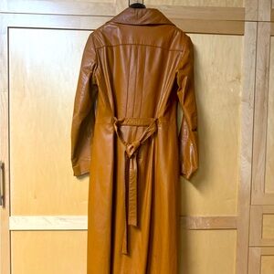Vintage camel leather trench coat